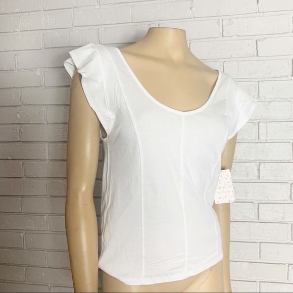 Free People Women's Fleur Ruffled Tank In White - Size Large - Picture 10 of 14